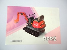 Brochure Komatsu PC02 miniescavatore cingolato anni 80/90