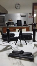 3 Cavalletti Treppiedi Manfrotto+ Accessori E Custodia