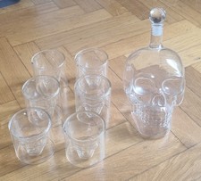 Set bottiglia teschio in vetro