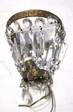 Applique lampada a muro pendenti vintage antico raro lampadario gocce cristallo