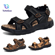 Sandali Aperti Uomo Comodi & Regolabili Estivi Casual in Vera Pelle e Alla Moda