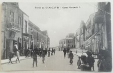 CARTOLINA PAESAGGISTICA CANICATTÌ CORSO UMBERTO I AGRIGENTO SICILIA ANIMATA 