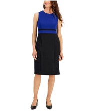 Abito Senza Maniche A Tubino Colorato Kasper Donna, Blu Vivo, 6