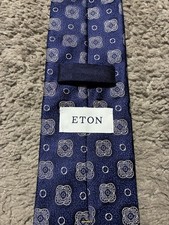 Cravatta Eton blu navy motivo