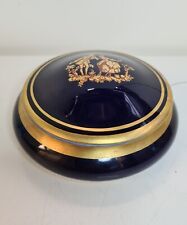 PORTAGIOIE CERAMICHE LIMOGES BLU COBALTO E ORO