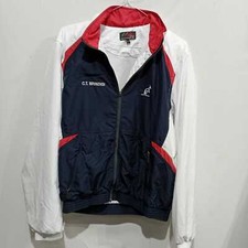 Felpa AUSTRALIAN Vintage Con Zip Intera Da Uomo Tg 44 Colore Blu/Rosso/Bianco