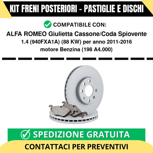 Kit freni posteriori per - per, alfa