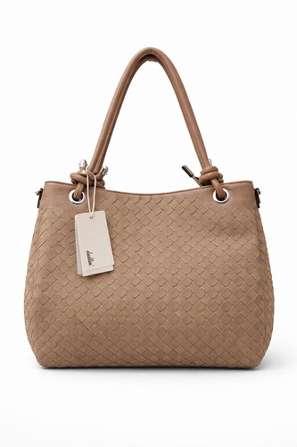 Borsa donna intrecciata beige - borsa,