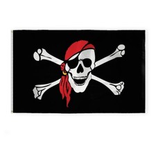 Grande bandana rossa Jolly Roger One Eyed Jack bandiera pirata 4x6 piedi ossa teschio