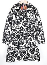 DESIGUAL EU38 Cappotto donna jacquard damascato bianco di design bicolore *