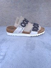 Scholl Bioprint Women's Sandal Decorated With Agate Sz 38 Beige