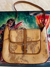 BORSA BORSETTA IN PELLE MAPPAMONDO FANTASIA MARCA BRICIOLE IN OTTIME CONDIZIONI