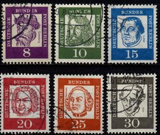 BERLINO 1961 - Lotto 6 usati Uomini illustri  #DR3