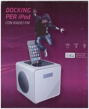 Docking  con radio FM per iPod iPhone PC MP3 2.1 canali out  radiosveglia teleco