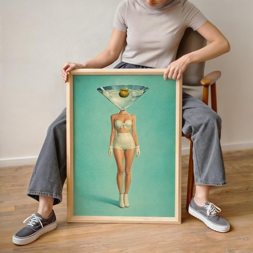 Surreal martini wall art - surreal,