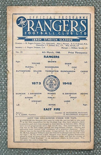Programma calcio rangers east - programma,