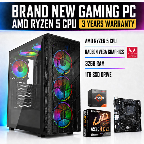 Computer desktop amd ryzen - computer,
