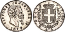 MONETA Italia 5 Lire 1877 R
