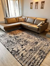 Tappeto Salotto Moderno Pelo Corto Grigio Crema cm 170x240 - Effetto Velluto