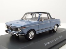 Modellino auto BMW 2002 Baur Cabrio blu metallizzato 1:43 Schuco