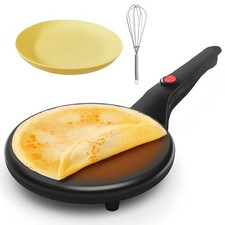 Piastra Elettrica per Crepe Pancake Piadine Antiaderente ad Immersione Impasto F