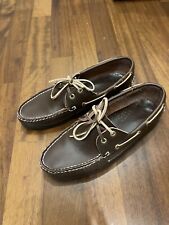 SEBAGO DOCKSIDES SCARPE MOCASSINO UOMO 42 PELLE MARRONE SUOLA GOMMA NERA