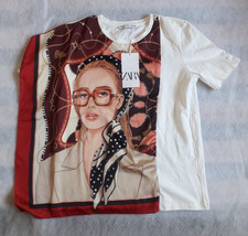 ZARA tshirt bianca con stampa
