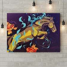 Graffiti Cavallo da Salto - Stampa artistica da parete arrotolata su tela - varie misure