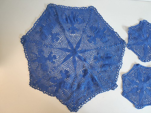 Set centrini lati blu - set,