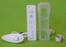 Telecomando originale Wii Remote Motion Plus controller con nunchuck bianco