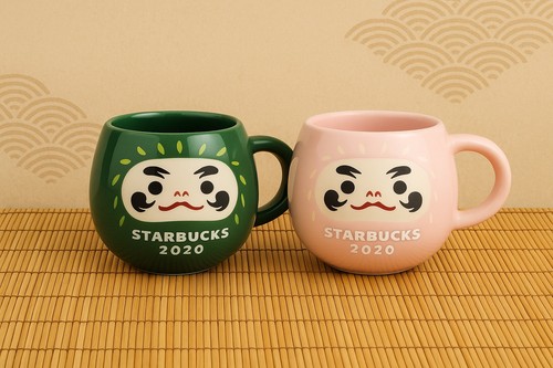 Set mug starbucks daruma - mug,