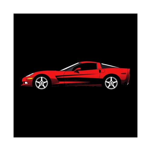Poster rosso chevy auto - c6,