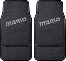 SET TAPPETINI AUTO UNIVERSALI IN PVC 4 PEZZI MARCA MOMO COLORE NERO/GRIGIO