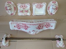 Set bagno in ceramica di Bassano Art Decò vintage mai montato come da foto