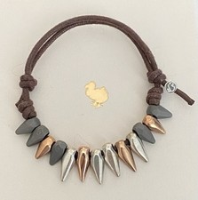 bracciale dodo Con Componenti Argento, Titanio,oro Rosa. Misura Regolabile