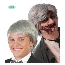 Parrucca Grigia Uomo Mister Brizzolata Anziano Ciuffo Carnevale Festa