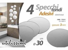 4 specchi tondi adesivi spessore 3 mm.  cm.30 diametro