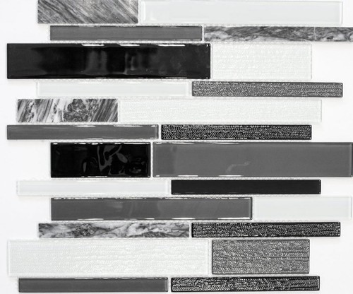 Mosaico vetro nero grigio - in,