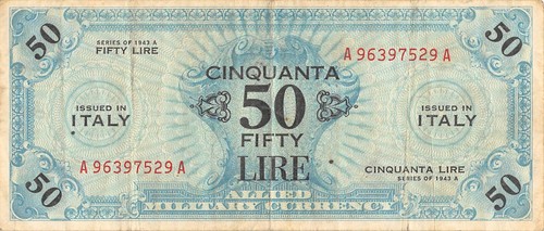 Italia lire serie del - del, 1943