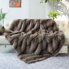 Coperta di lusso in pelliccia sintetica copridivano letto morbido caldo spesso getti coperte