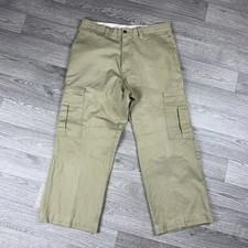 Pantaloni da lavoro cargo vintage Dickies cropped - cachi - vita 34", gamba interna 25"