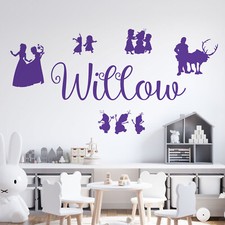 Adesivo Wall Art Personalizzato Nome Ragazze - Disney Frozen Inspired, Elsa, Anna...