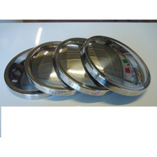 4 COPPE RUOTA LISCE IN ACCIAIO INOX AUTOBIANCHI 500 GIARDINIERA PANORAMICA