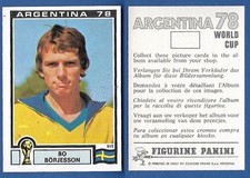 FIGURINA CALCIATORI PANINI ARGENTINA 78 - NUOVA/NEW N.231 BORJESSON - SVERIGE