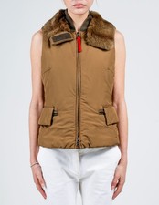 Prada Nylon Fur Collar Gilet -