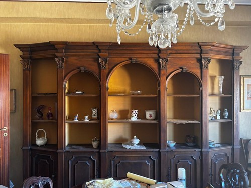 Libreria classica noce con - noce,