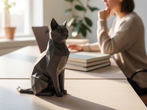 Statua gatto seduto - statua,