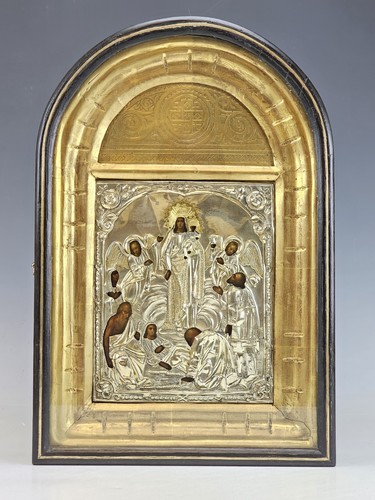 Icona russa argento 19c la - russa, d'argento
