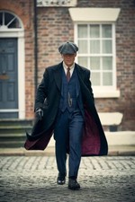 Cappotto lungo nero gangster Peaky Blinders Shelby anni '20 per uomo