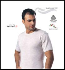 MAGLIA UOMO RAGAZZO LEABLE 416 MANICA CORTA 80% LANA VERGINE COLOR MELANGE